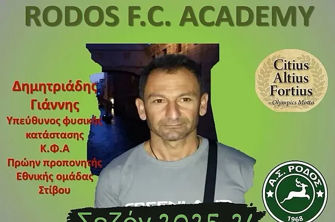 Ο Δημητριάδης στις ακαδημίες της Ρόδου!
