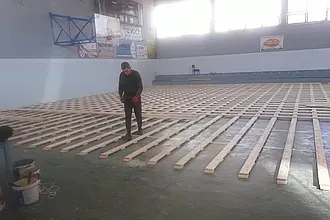 Το παρκέ στο κλειστό της Καλύμνου (pics)