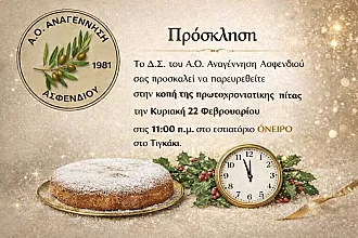 Κόβει την πίτα της η Αναγέννηση Ασφενδιού!