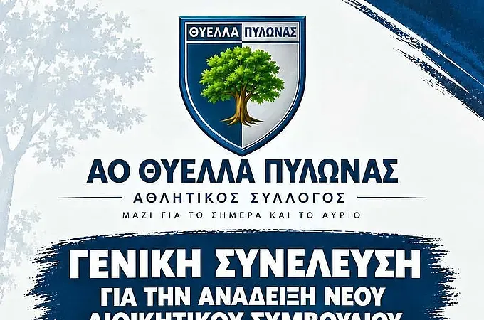 Στις 3 Νοεμβρίου οι εκλογές στη Θύελλα Πυλώνας!